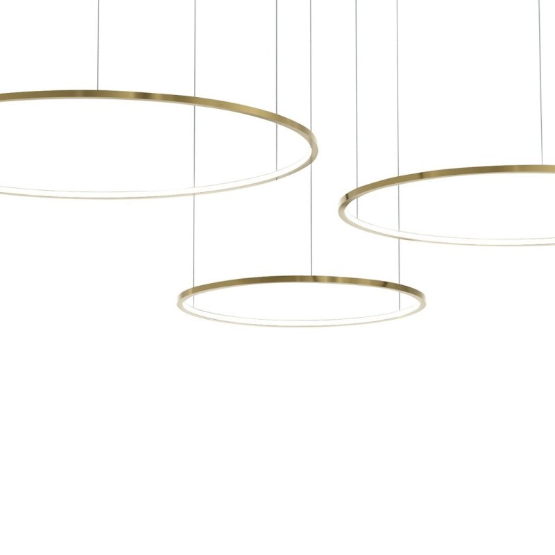 Lampa wisząca sufitowa żyrandol LED SATURNO, w kolorze złotym, glamour