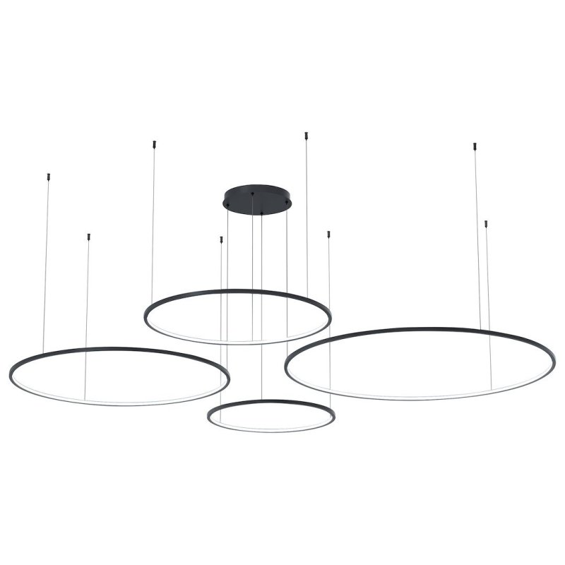 Lampa wisząca sufitowa żyrandol LED SATURNO, w kolorze czarnym, do jadalni i salonu