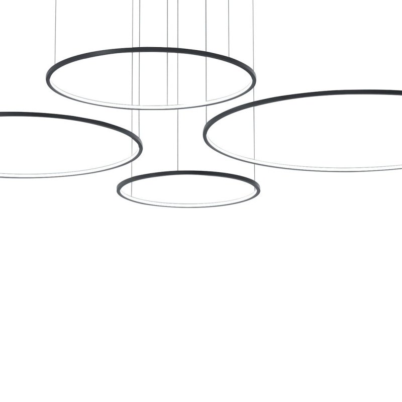 Lampa wisząca sufitowa żyrandol LED SATURNO, w kolorze czarnym, do jadalni i salonu