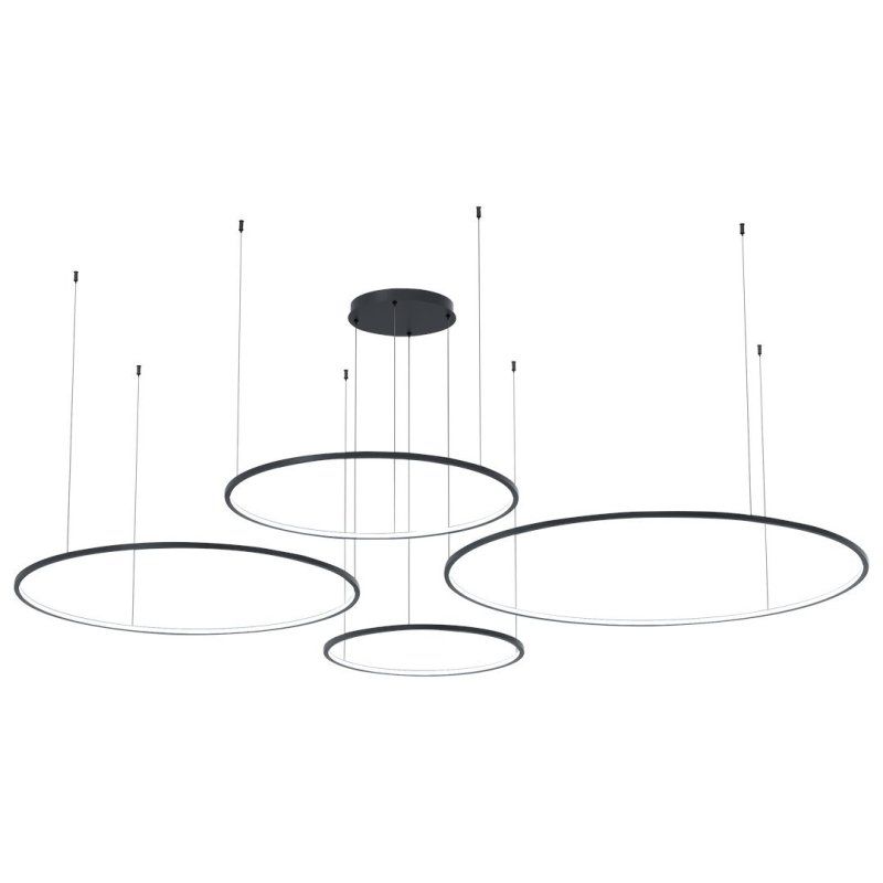 Lampa wisząca sufitowa żyrandol LED SATURNO, w kolorze czarnym, do jadalni i salonu
