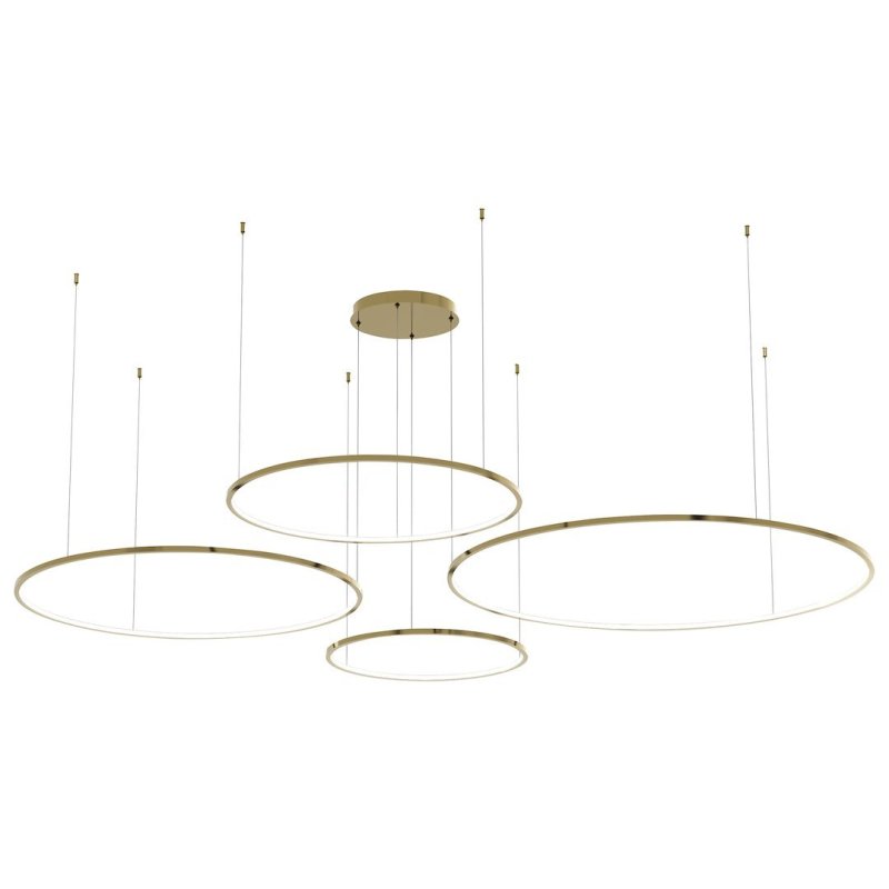 Lampa wisząca sufitowa żyrandol LED SATURNO, w kolorze złotym, glamour