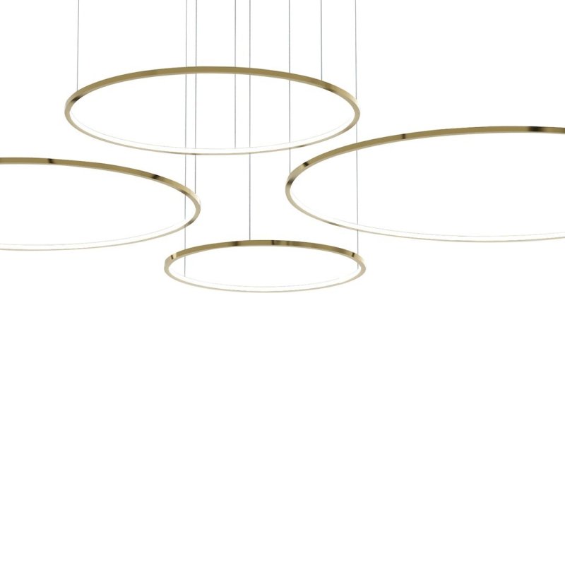 Lampa wisząca sufitowa żyrandol LED SATURNO, w kolorze złotym, glamour