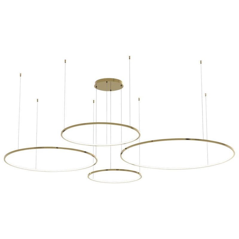 Lampa wisząca sufitowa żyrandol LED SATURNO, w kolorze złotym, glamour