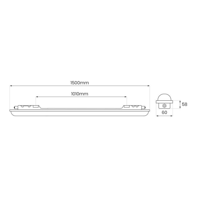 Oprawa hermetyczna techniczna LED GIN, IP65, barwa neutralna, moc 48W, 150cm