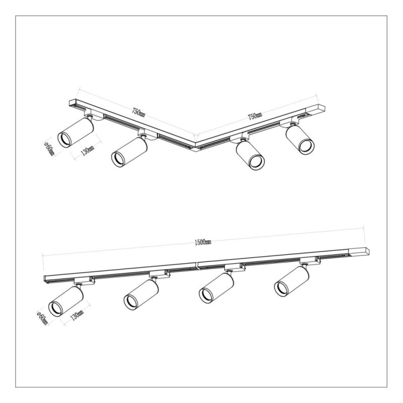 Zestaw MICA TRACK złoty 4xGU10 1,5m LED, kolor złoty