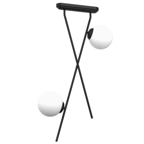 Lampa sufitowa plafon INTER, czarny, styl loft, do salonu, podwójna, E14