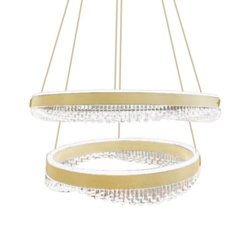 Lampa wisząca sufitowa żyrandol LED PRECIOSA, w kolorze złotym, glamour