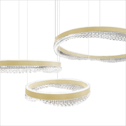 Lampa wisząca sufitowa żyrandol LED PRECIOSA, w kolorze złotym, 158W