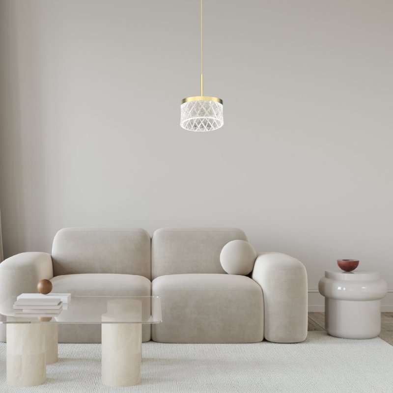 Lampa wisząca sufitowa żyrandol LED ELEGANCE, w kolorze złotym, nowoczesna