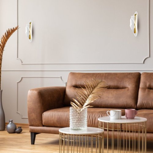 Kinkiet lampa ścienna LED LARGO, w kolorze złotym, do salonu i sypialni