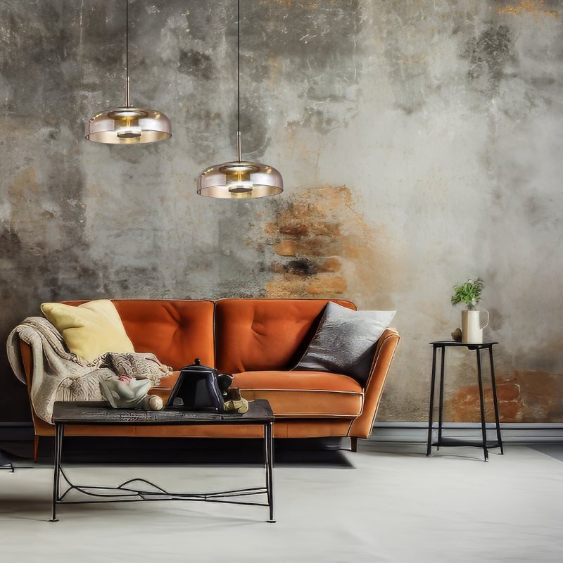Lampa wisząca sufitowa żyrandol LED VETRO, w kolorze bursztynowym, do jadalni