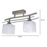 Lampa 2-płomienna z chromowanymi elementami Lampa 2-płomienna z chromowanymi elementami