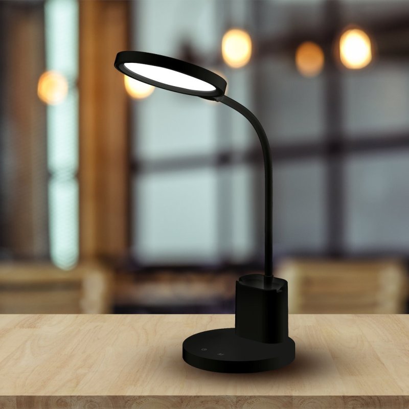 Lampa biurkowa LED SCUOLA, w kolorze czarnym, wysokość 55 cm, moc 5W