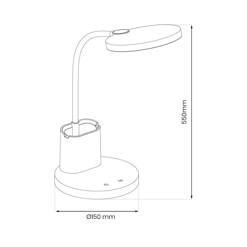 Lampa biurkowa LED SCUOLA, w kolorze czarnym, wysokość 55 cm, moc 5W