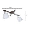 Lampa 2-płomienna z chromowanymi elementami Lampa 2-płomienna z chromowanymi elementami