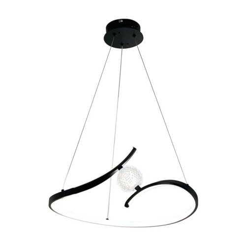 Lampa wisząca sufitowa żyrandol LED PERLA, w kolorze czarnym, do jadalni i salonu