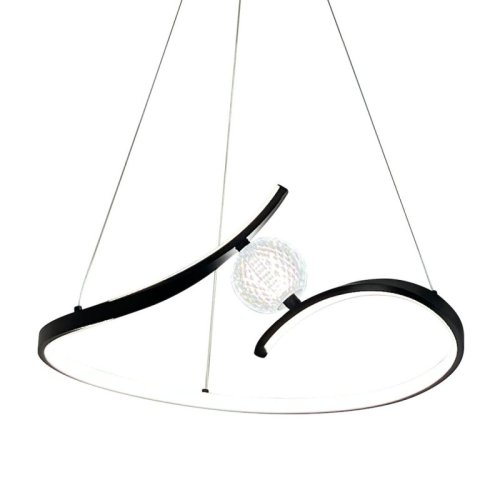 Lampa wisząca sufitowa żyrandol LED PERLA, w kolorze czarnym, do jadalni i salonu