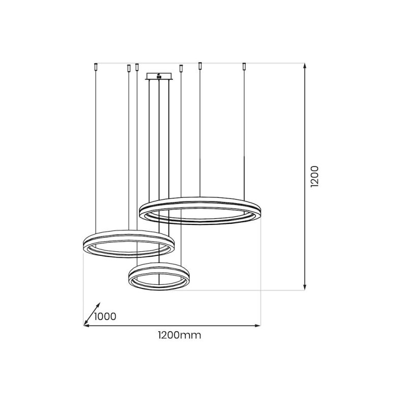 Lampa wisząca sufitowa żyrandol LED GRAVITY, w kolorze czarnym, do jadalni i salonu