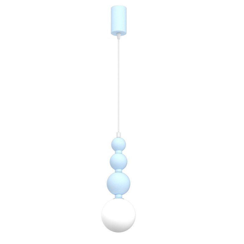 Lampa wisząca sufitowa żyrandol LED BOULE, w kolorze niebieskim, do sypialni i pokoju