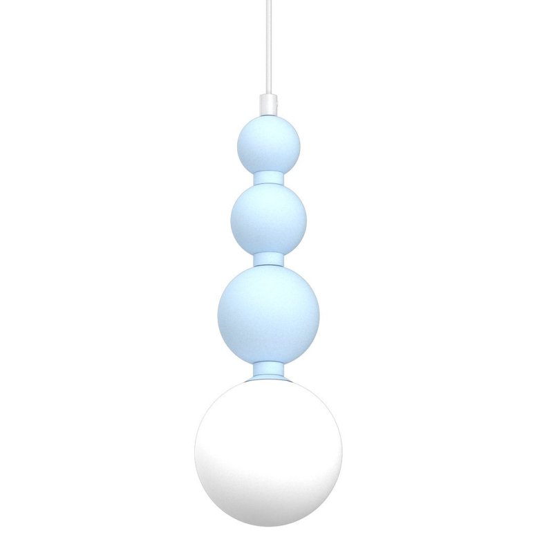 Lampa wisząca sufitowa żyrandol LED BOULE, w kolorze niebieskim, do sypialni i pokoju