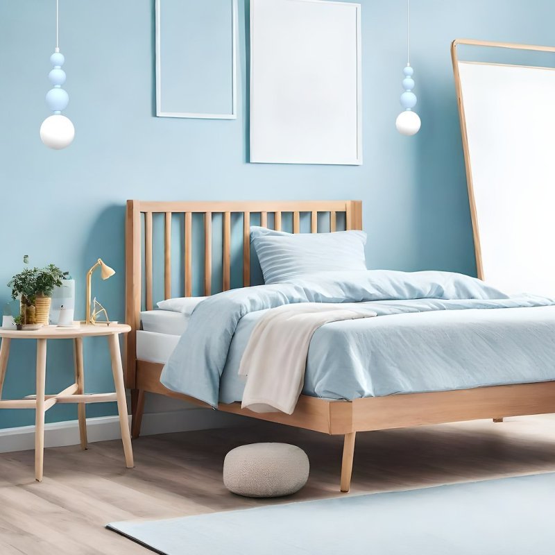 Lampa wisząca sufitowa żyrandol LED BOULE, w kolorze niebieskim, do sypialni i pokoju