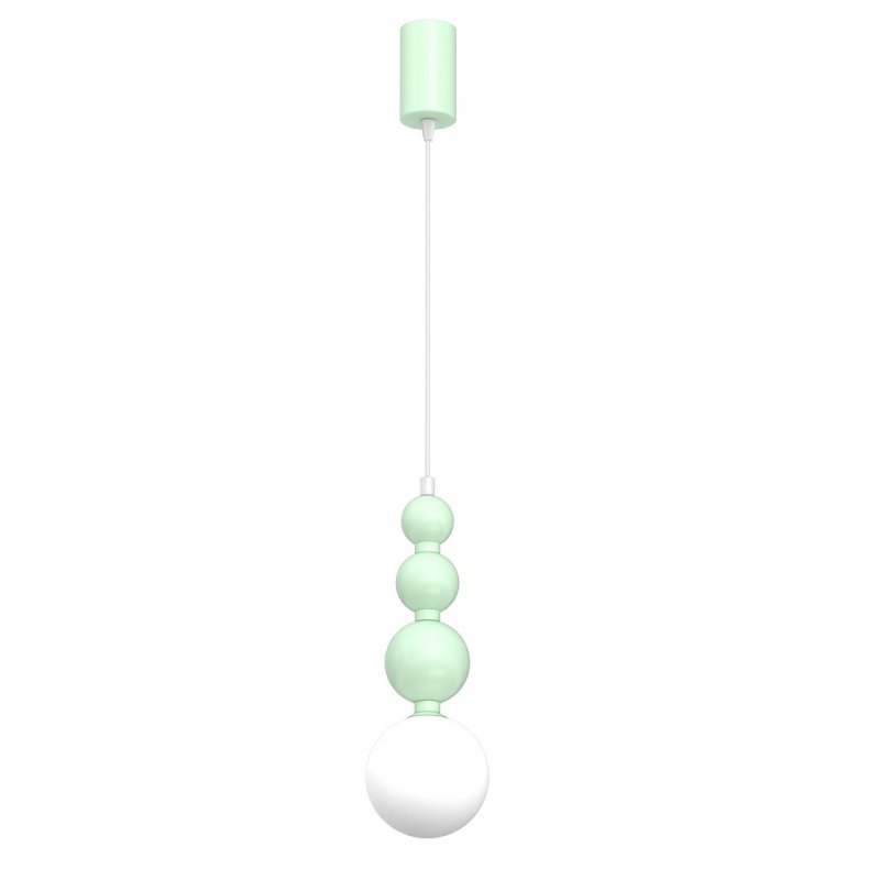 Lampa wisząca sufitowa żyrandol LED BOULE, w kolorze miętowym, do sypialni i pokoju