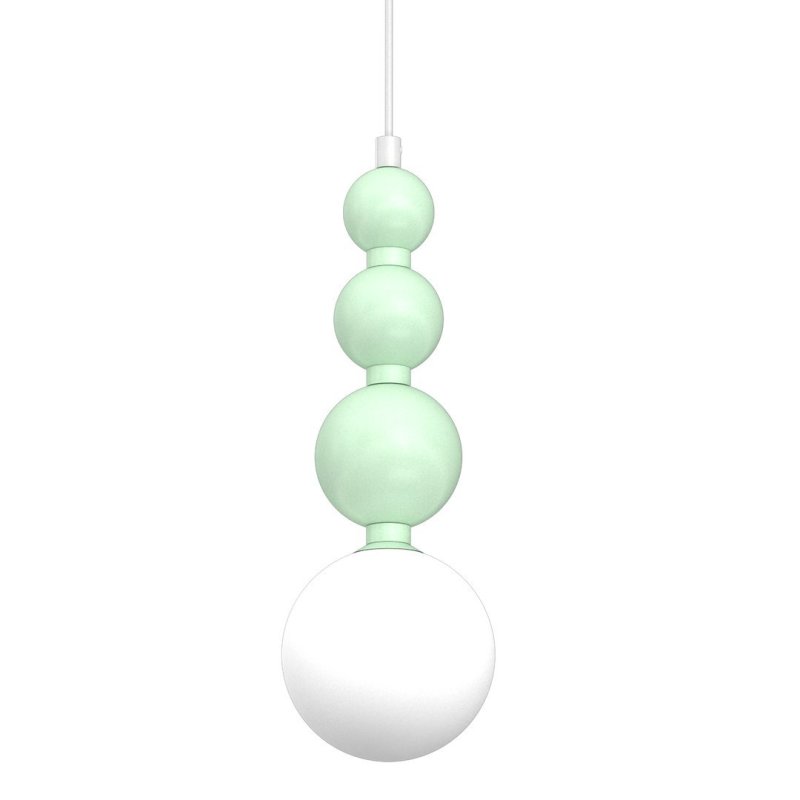 Lampa wisząca sufitowa żyrandol LED BOULE, w kolorze miętowym, do sypialni i pokoju