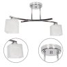 Lampa sufitowa z elementami chrom i dwoma szklanymi kloszami  Lampa sufitowa z elementami chrom i dwoma szklanymi kloszami