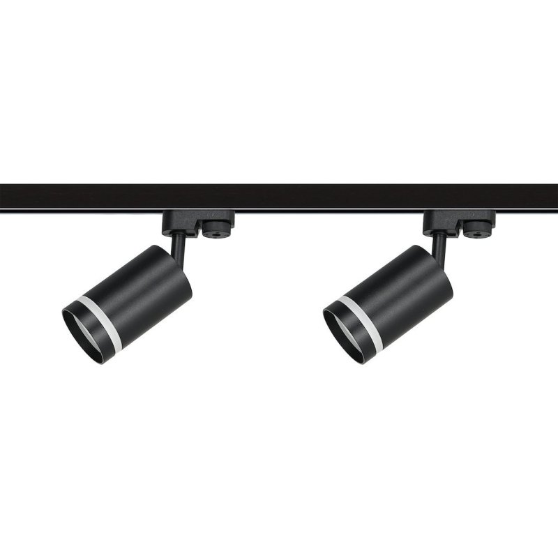 Zestaw LED szynoprzewód 4xPIPE RING GU10 + prowadnica 2x1m + złączki - czarny