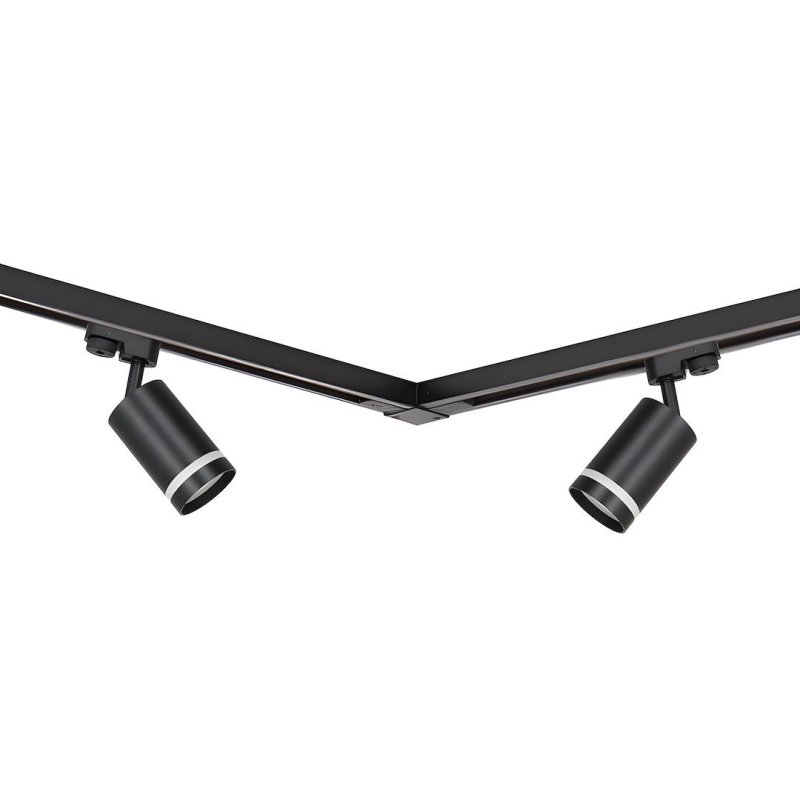 Zestaw LED szynoprzewód 4xPIPE RING GU10 + prowadnica 2x1m + złączki - czarny