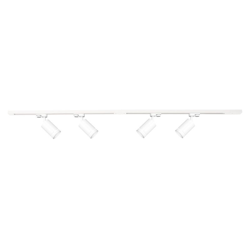 Zestaw LED szynoprzewód 4xPIPE RING GU10 + prowadnica 2x1m + złączki - biały