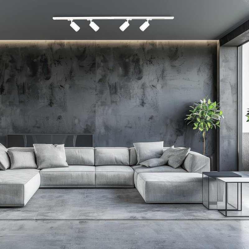 Zestaw LED szynoprzewód 4xPIPE RING GU10 + prowadnica 2x1m + złączki - biały