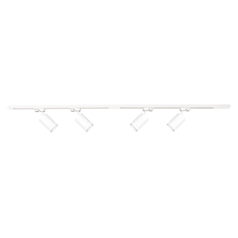 Zestaw LED szynoprzewód 4xPIPE RING GU10 + prowadnica 2x1m + złączki - biały