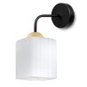 Lampa kinkiet ścienny RIFFLE biały szklany czarno-złoty do salonu sypialni glamour E27