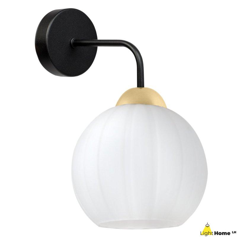 Lampa kinkiet ścienny COSTA biały szklany kula glamour do jadalni kuchni salonu 1 źródło