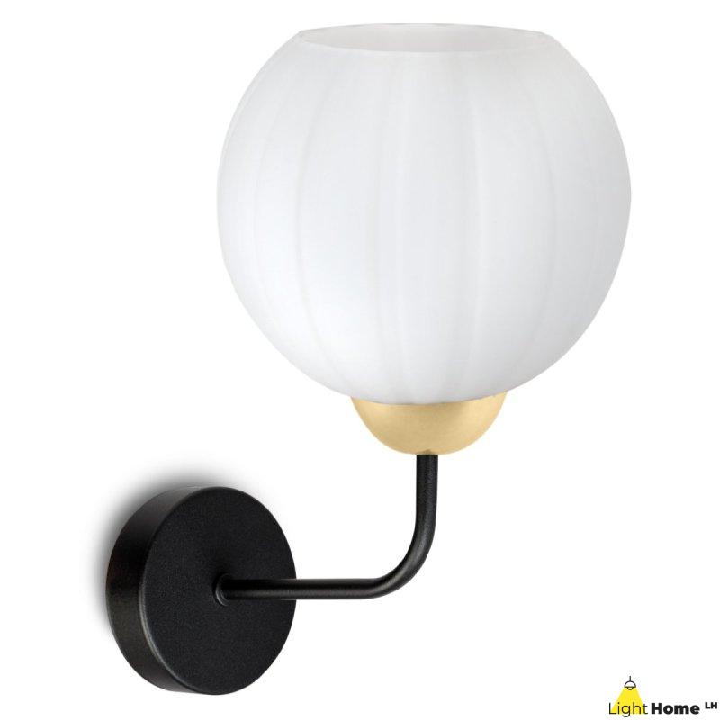 Lampa kinkiet ścienny COSTA biały szklany kula glamour do jadalni kuchni salonu 1 źródło