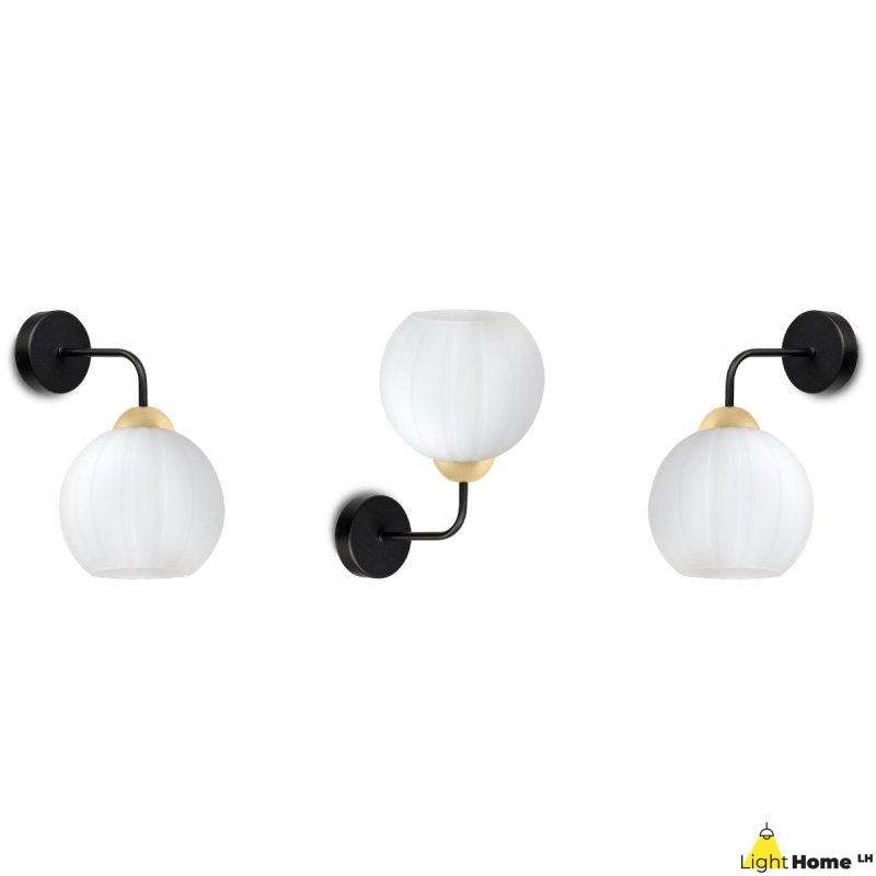 Lampa kinkiet ścienny COSTA biały szklany kula glamour do jadalni kuchni salonu 1 źródło