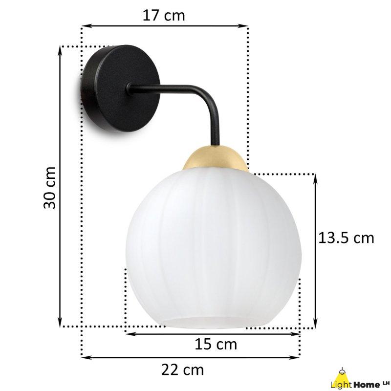 Lampa kinkiet ścienny COSTA biały szklany kula glamour do jadalni kuchni salonu 1 źródło