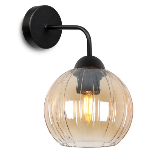 Lampa kinkiet ścienny topazowy COSTA szklany kula glamour do łazienki kuchni ryflowany