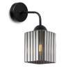 Lampa kinkiet ścienny grafitowy RIFFLE szklany ryflowany do salonu sypialni glamour E27