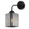 Lampa kinkiet ścienny grafitowy RIFFLE szklany ryflowany do salonu sypialni glamour E27