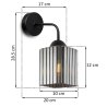 Lampa kinkiet ścienny grafitowy RIFFLE szklany ryflowany do salonu sypialni glamour E27