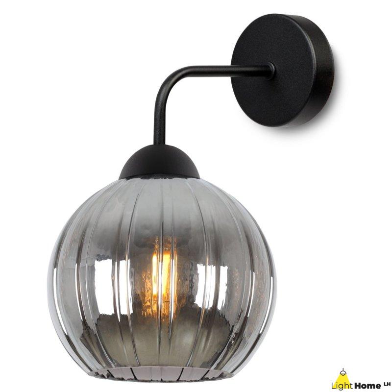 Lampa kinkiet ścienny grafitowy COSTA szklany kula glamour do salonu sypialni glamour E27