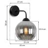Lampa kinkiet ścienny grafitowy COSTA szklany kula glamour do salonu sypialni glamour E27