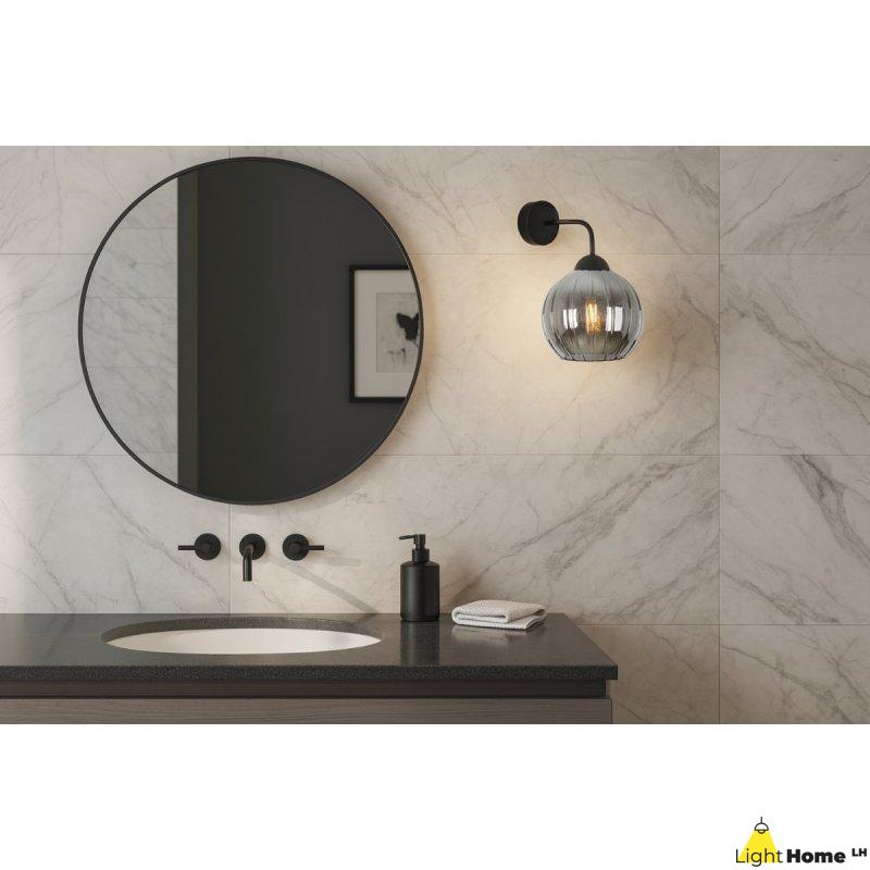 Lampa kinkiet ścienny grafitowy COSTA szklany kula glamour do salonu sypialni glamour E27