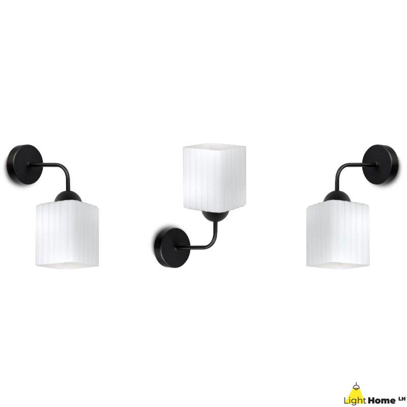 Lampa kinkiet ścienny RIFFLE biały szklany do jadalni kuchni salonu łazienki nowoczesny