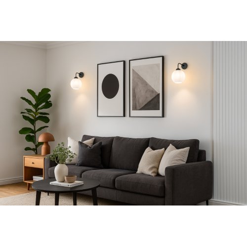 Lampa kinkiet ścienny COSTA biały szklany nowoczesny kula do salonu sypialni glamour E27