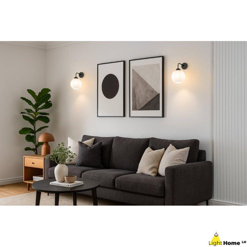 Lampa kinkiet ścienny COSTA biały szklany nowoczesny kula do salonu sypialni glamour E27