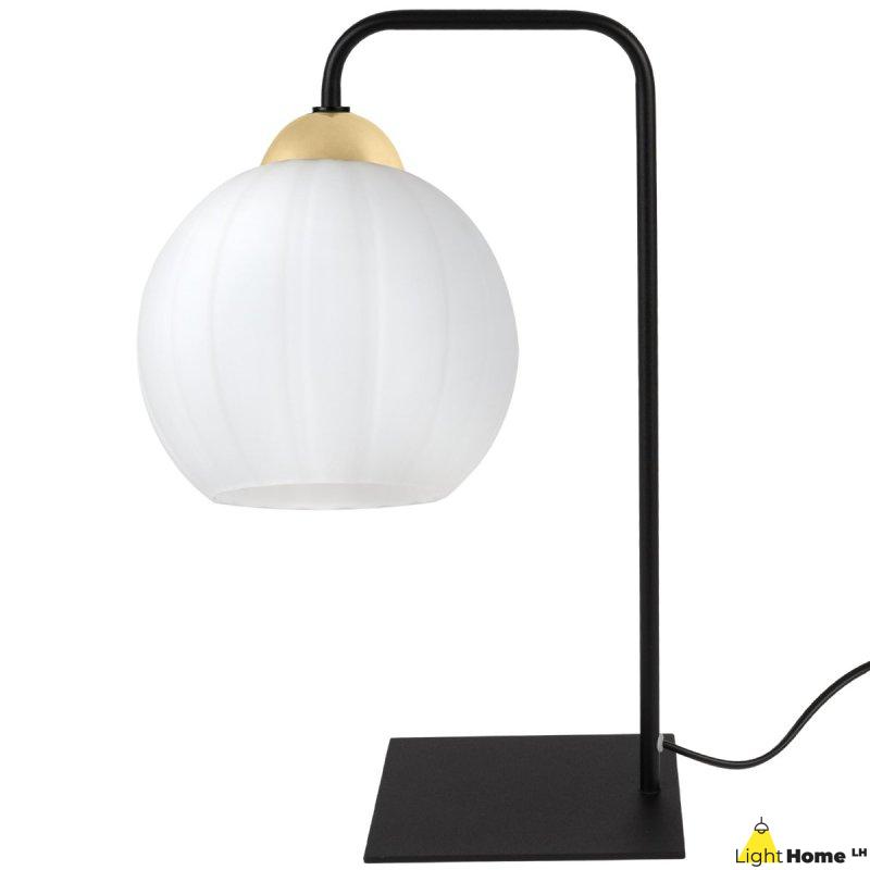 Lampa stołowa lampka nocna klosz COSTA biały szklany kula do sypialni salonu biura