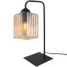Lampa stołowa lampka nocna topazowy klosz RIFFLE szklany do sypialni salonu glamour